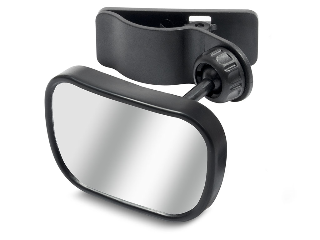 Pequeño espejo de vigilancia negro Babypack para instalar en el parabrisas del coche con pinza o ventosa