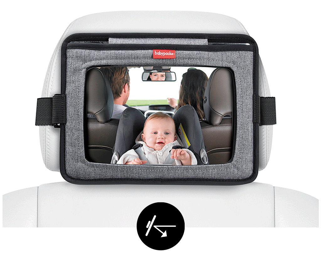 Espejo  ofrece imagen del bebév cuando viaja en la parte trasera del coche