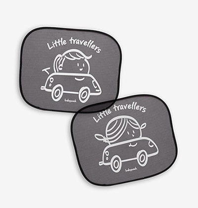 Parasoles de ventana  para coche Babypack. Fijación con ventosa. 2 unidades.